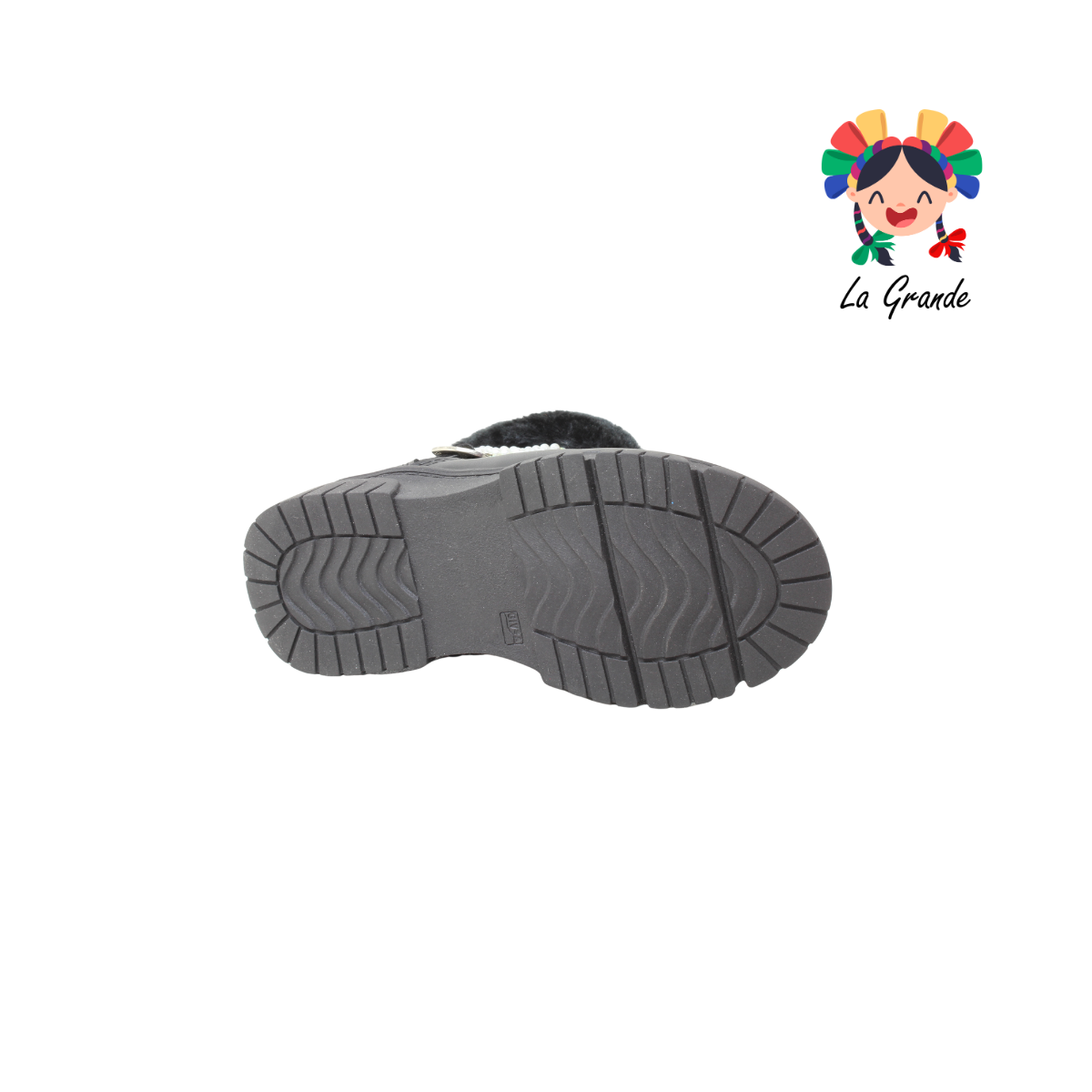 150 ERANDI Negro Napa Bota con Peluche para Niña