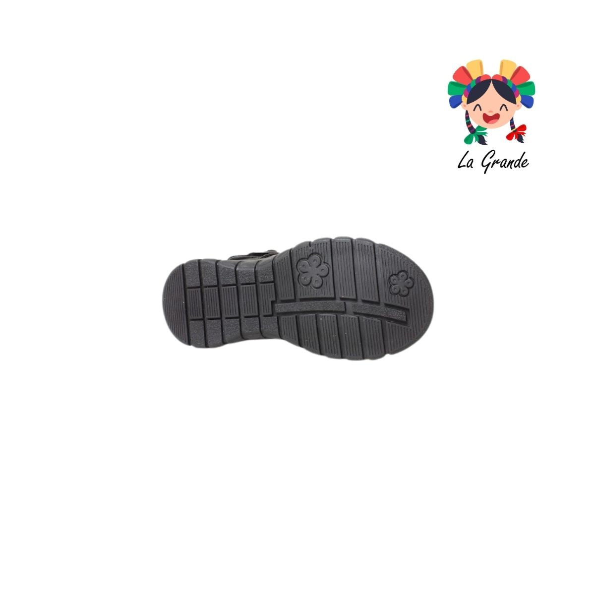 1538 MUJER BONITA Negro Piel Zapato Escolar para Niña