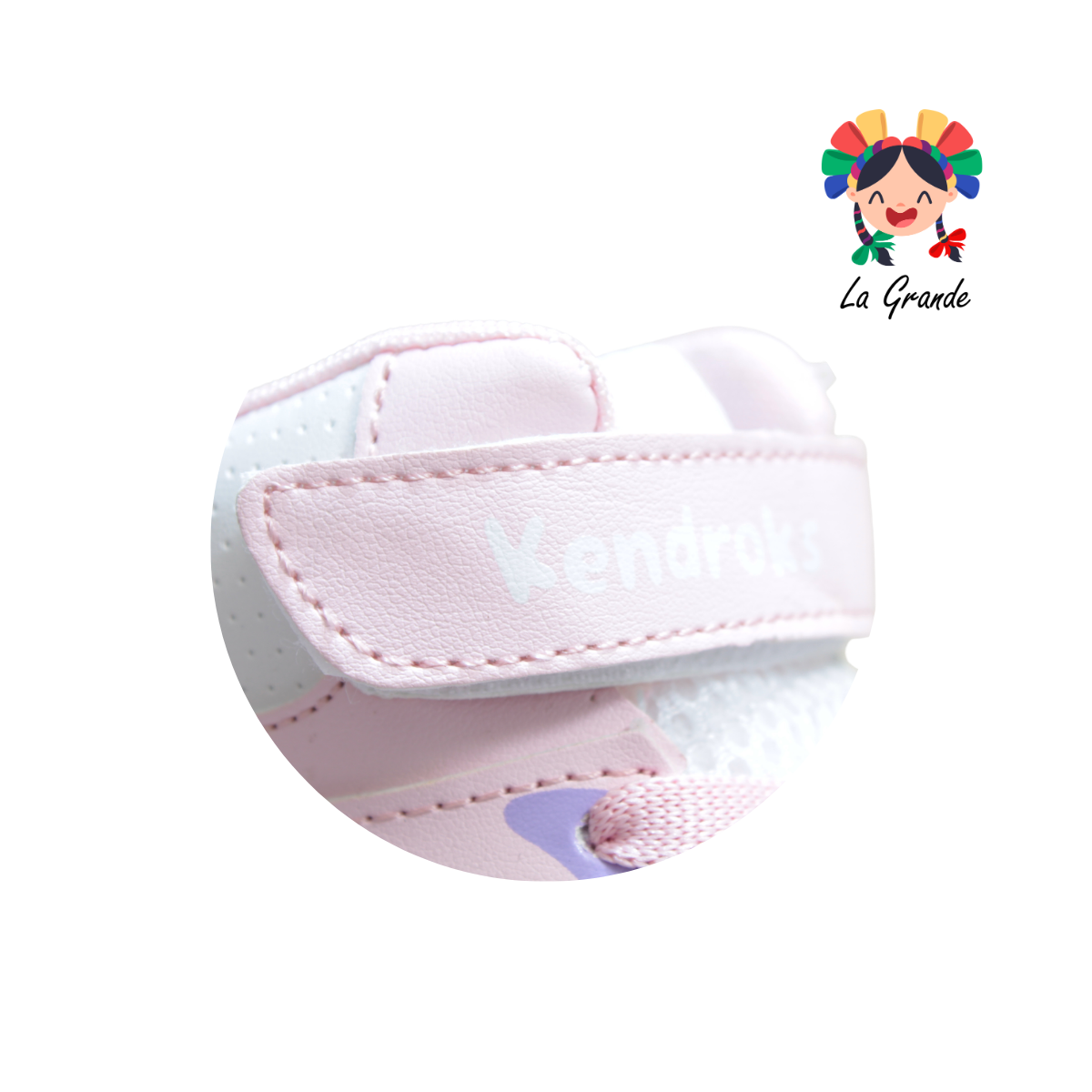 1007 KENDROS Blanco Rosa Tenis Casual para Niña