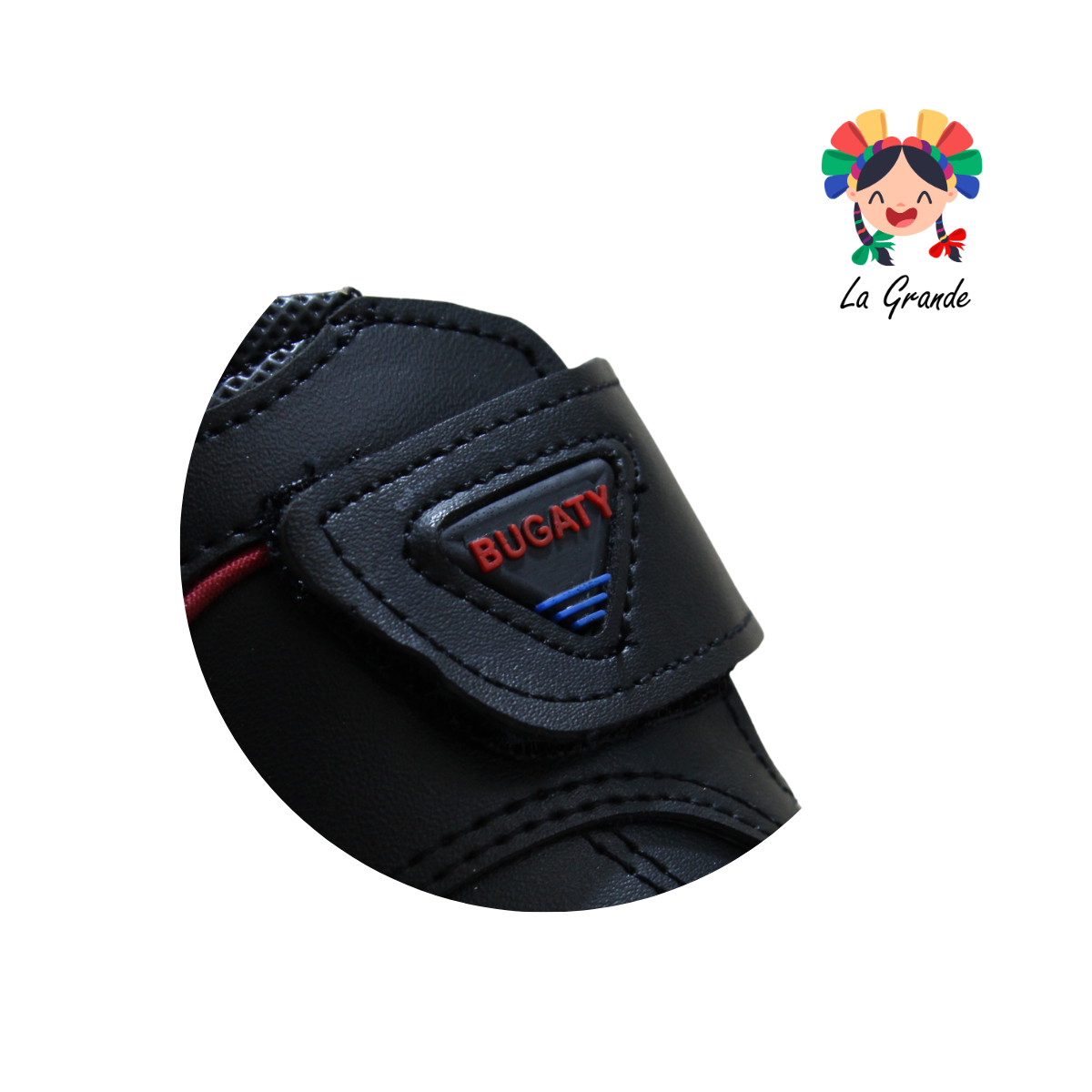 9021 BUGATY SHOES Negro Sint Zapato Escolar para Niño