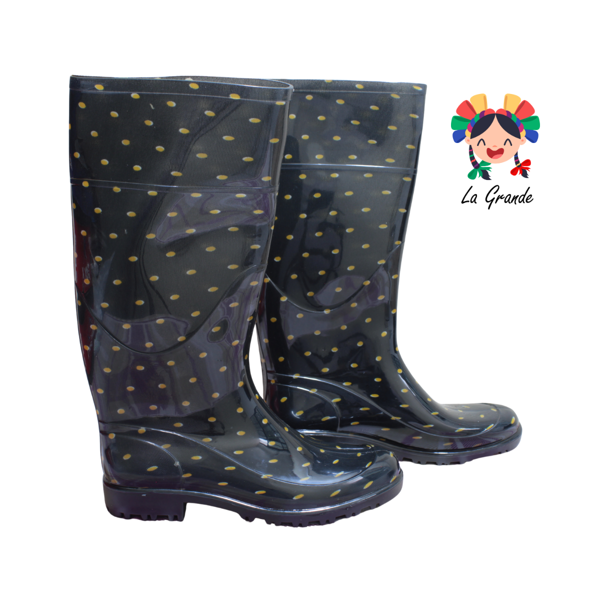 4053 TOP MODA Negro Girasol Bota de Hule para Dama