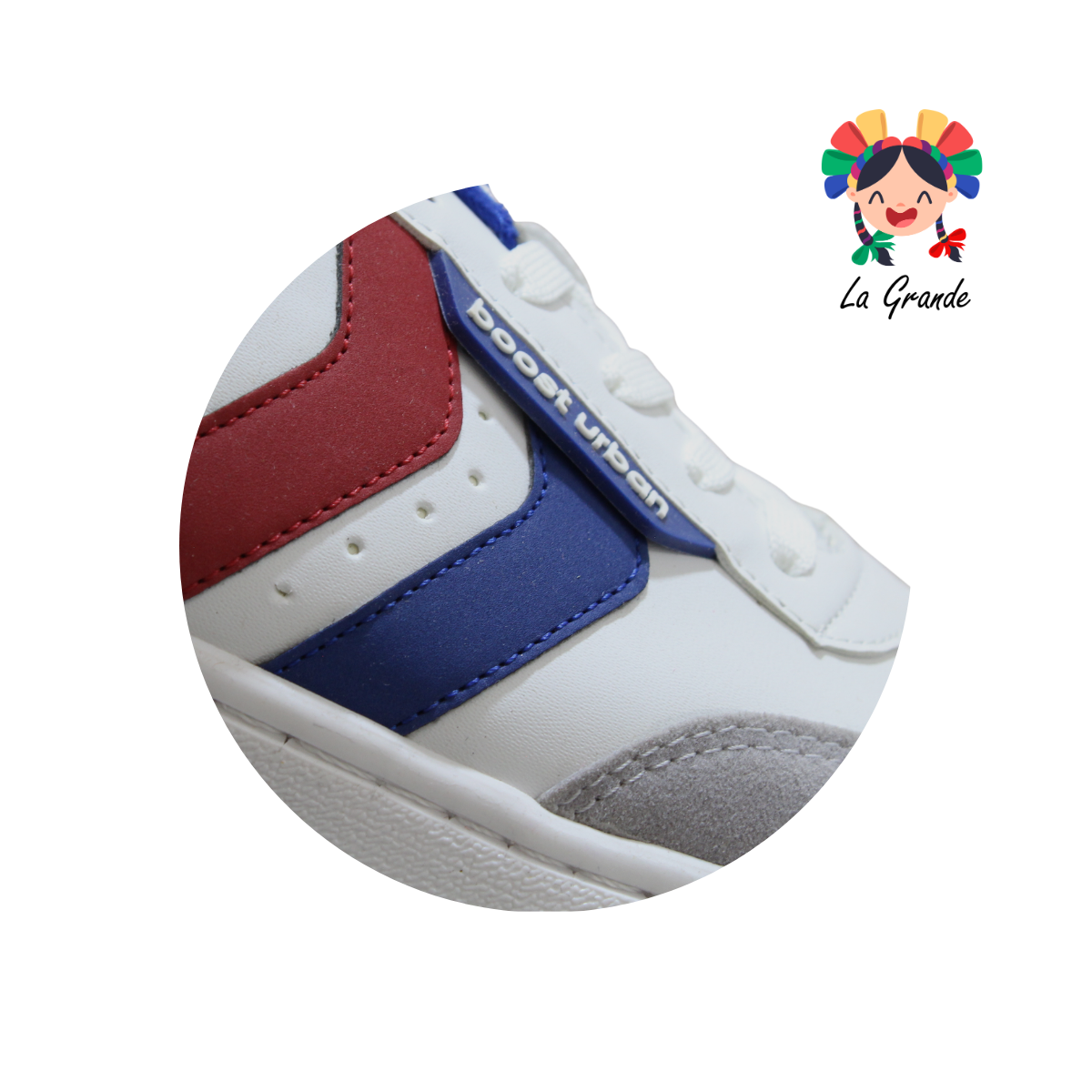 338 BOOST Bco Rey Rojo Napa Tenis Casual para Caballero