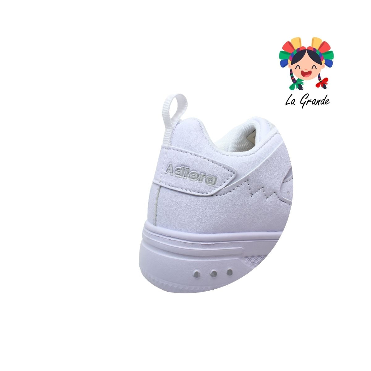 1700 ADIORA Blanco Total Sint Tenis Escolar para Niña y Niño