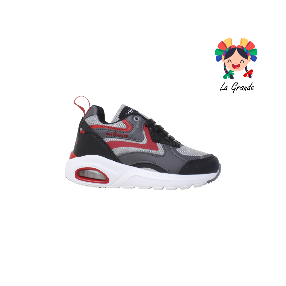 1740 ADIORA Ngo Rojo Gris Tenis Deportivo de Válvula para Niña y Niño