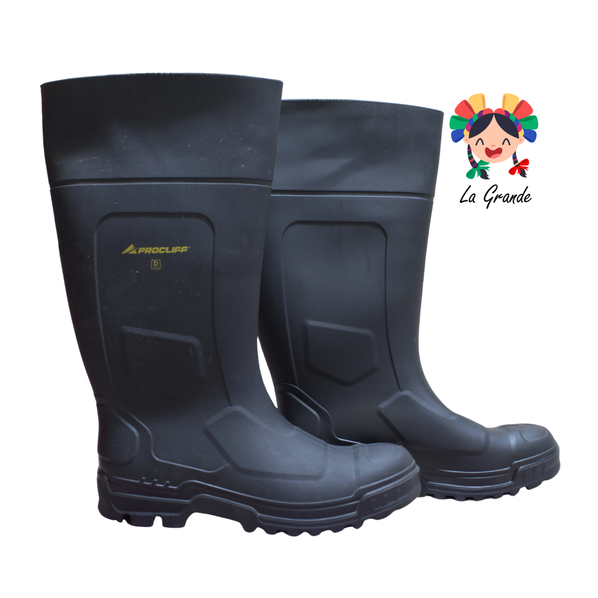 0017 CLIFF Negro Bota de Hule para Dama, Joven y Caballero