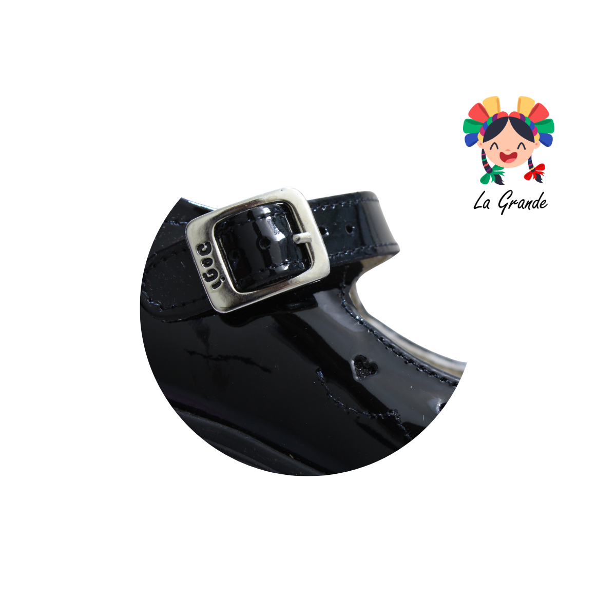 903 DOGI Negro Charol Zapato Escolar para Niña
