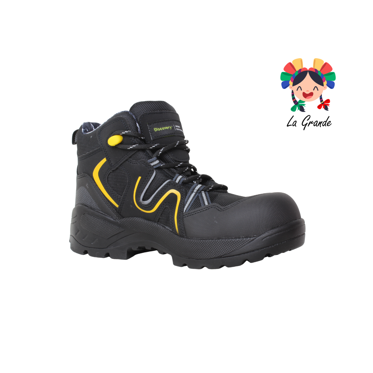 2592 DISCOVERY Negro Amarillo Textil Bota industrial con Casco de Poliamida para Caballero