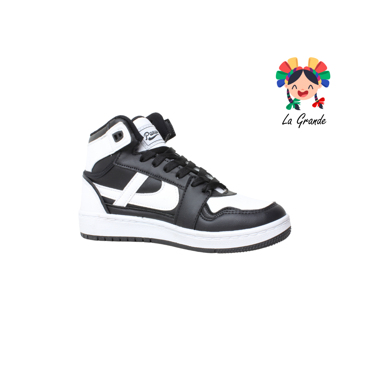 010900 PANAM Blanco Negro Napa Tenis Casual Original para Dama, Joven y Caballero