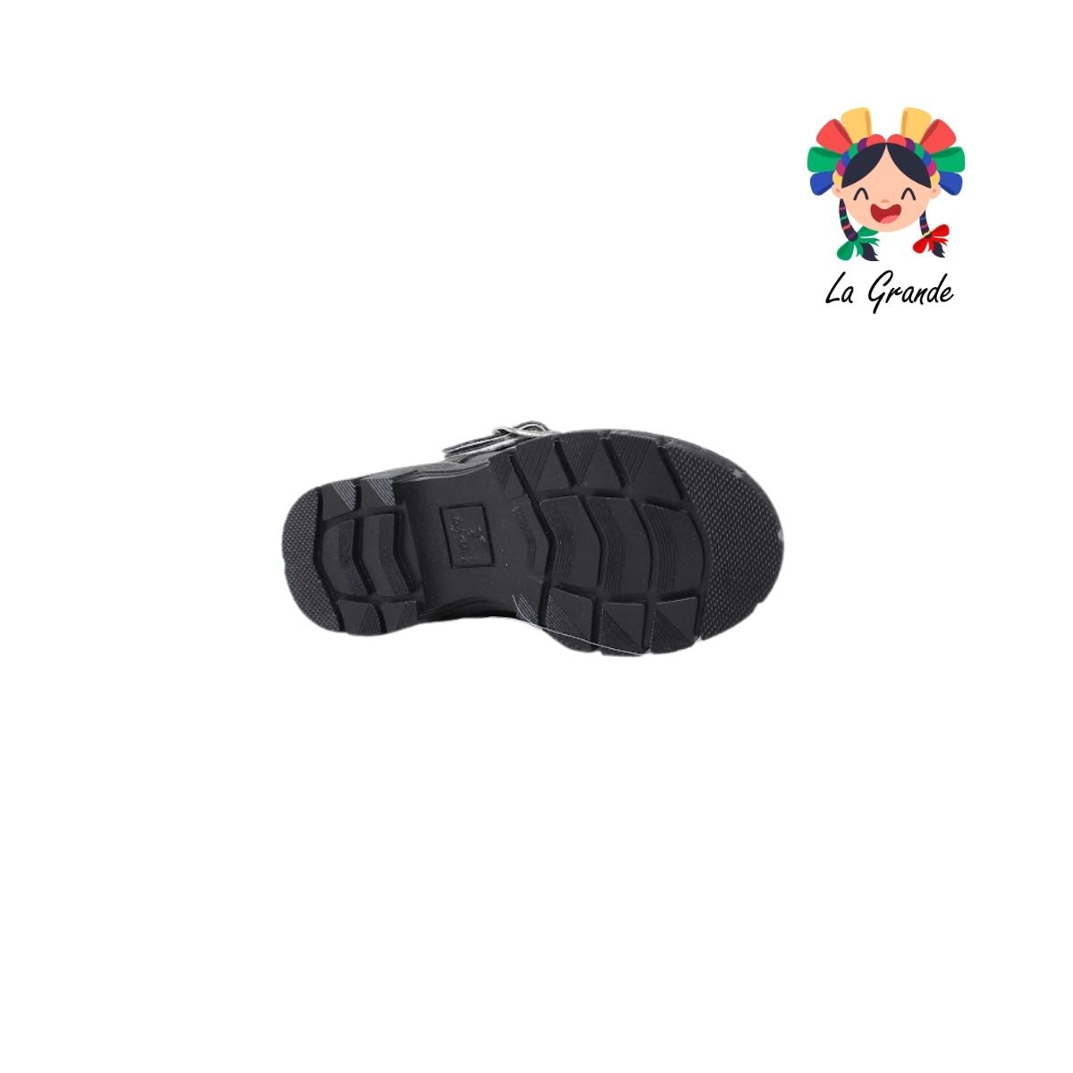 1801 LADY FLORES Negro Sintético Zapato Escolar para Niña