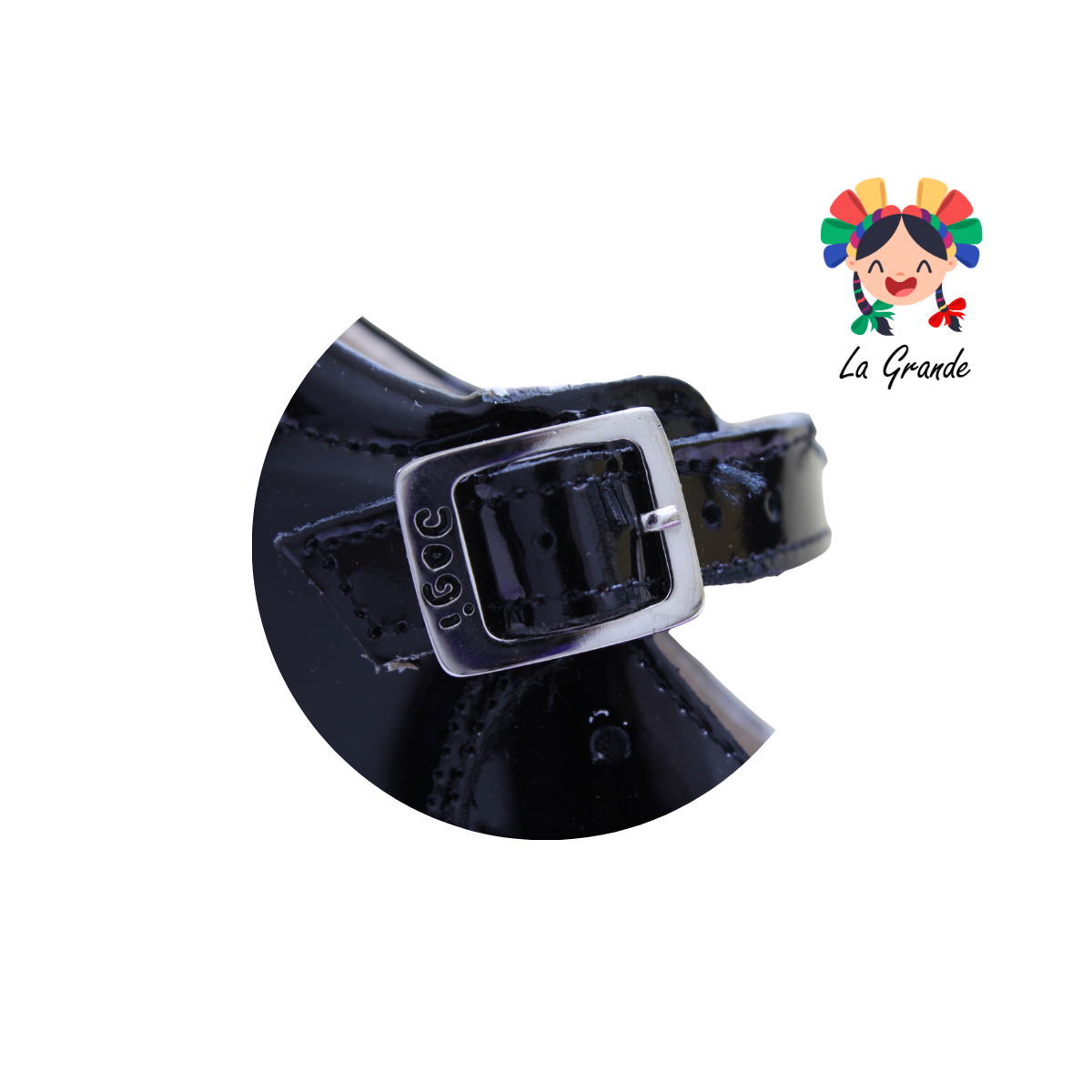 2302 DOGI Negro Charol Zapato Casual para Bebe y Niña