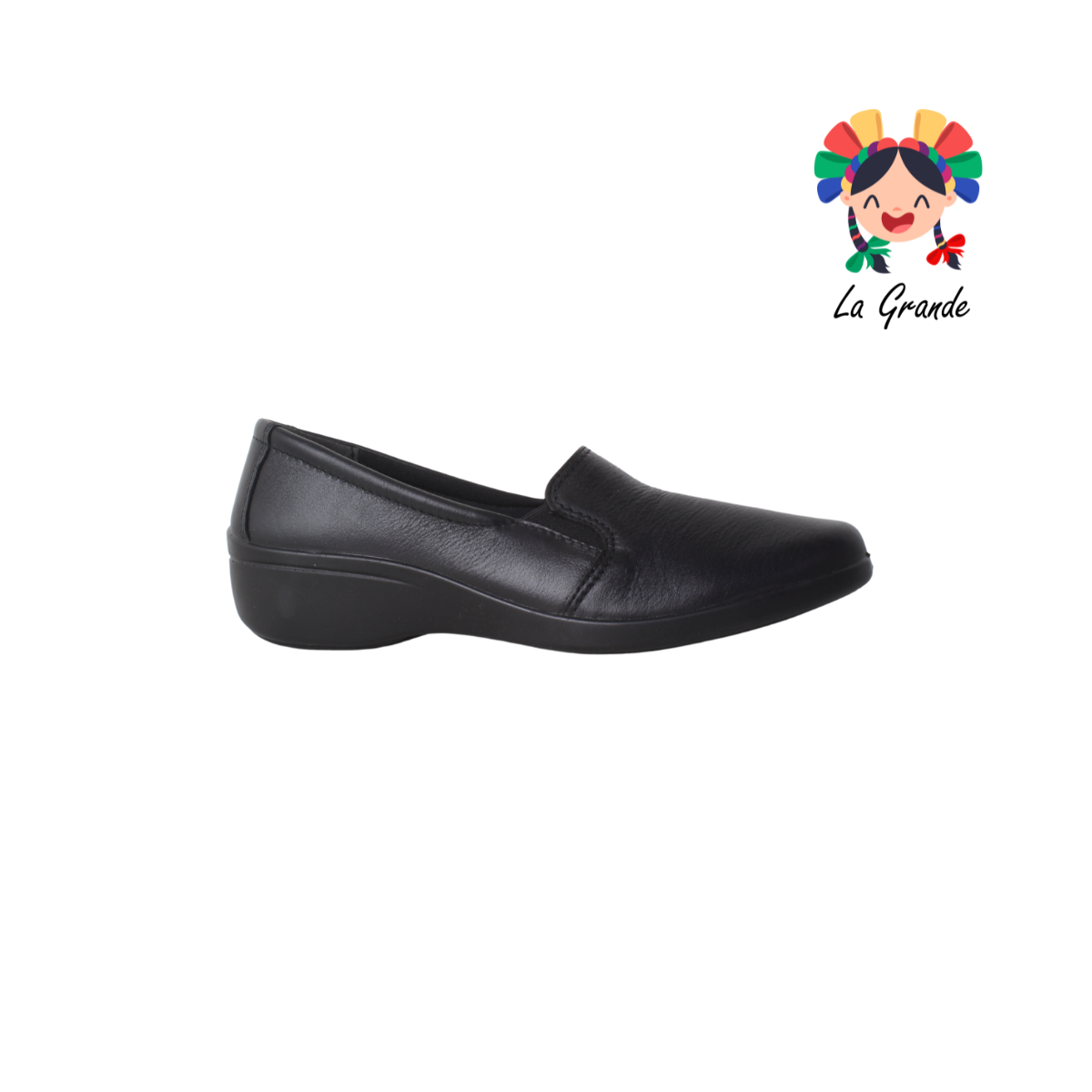 18113 FLEXI Negro Piel Zapato Casual para Dama