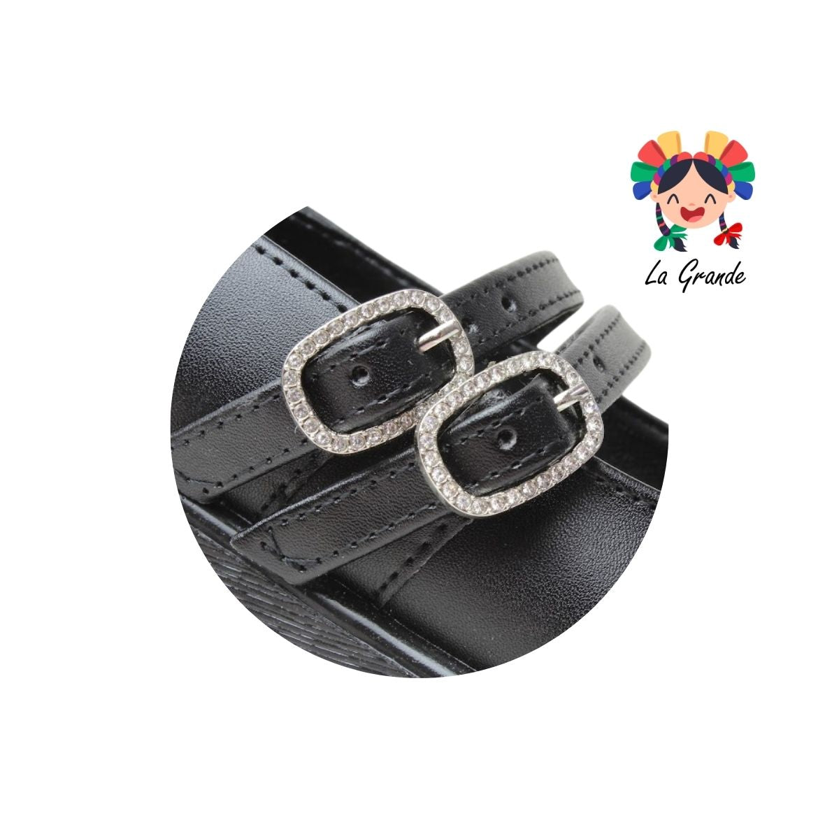 1815 PERLA NEGRA Negro Napa Zapato Escolar para Dama