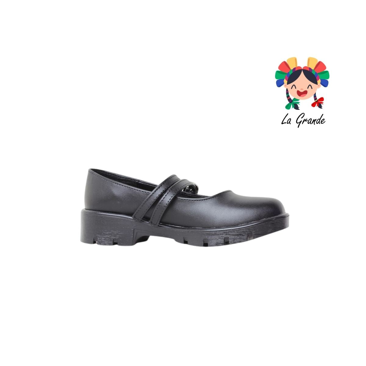 1815 PERLA NEGRA Negro Napa Zapato Escolar para Dama