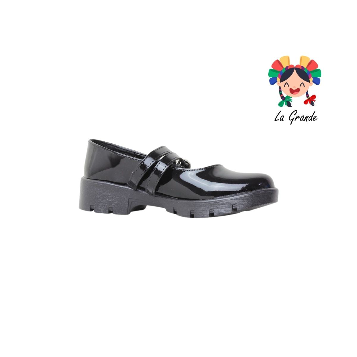 1819 PERLA NEGRA Negro Charol Zapato Escolar para Dama