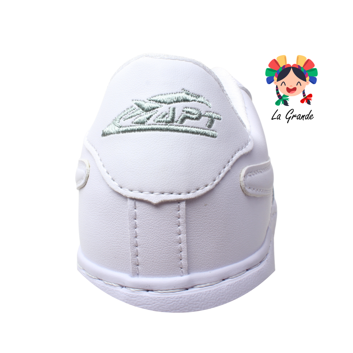 435 APT Blanco Blanco Piel Tenis Casual para Dama y Joven