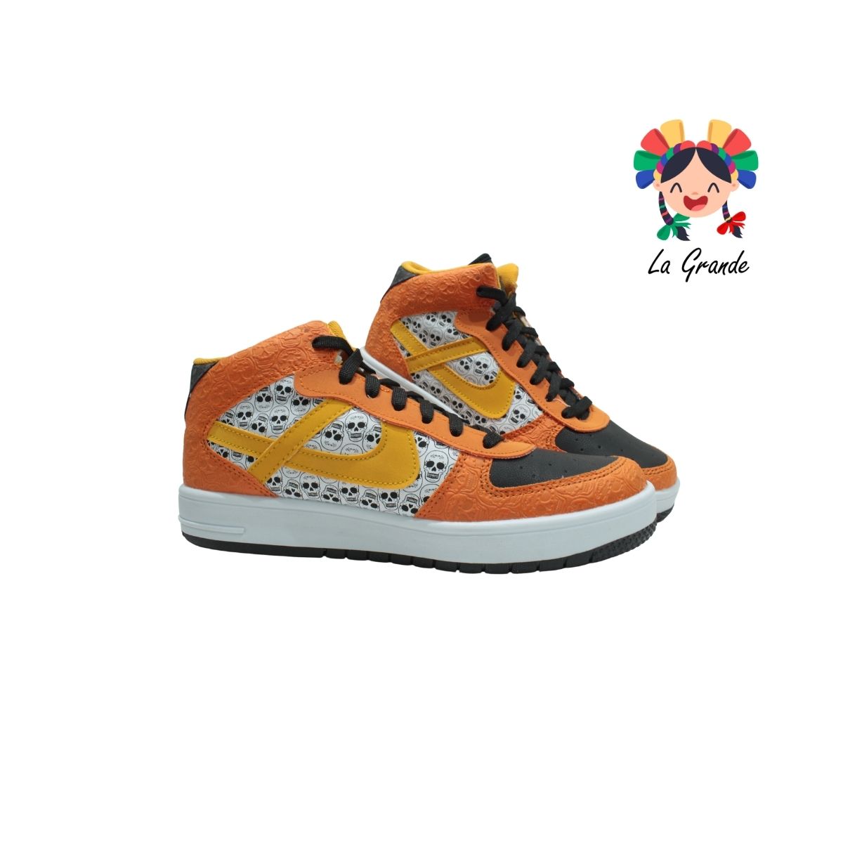 190040 PANAM Bco Naranja Sint Día de Muertos Tenis Casual para Caballero Nacional Original