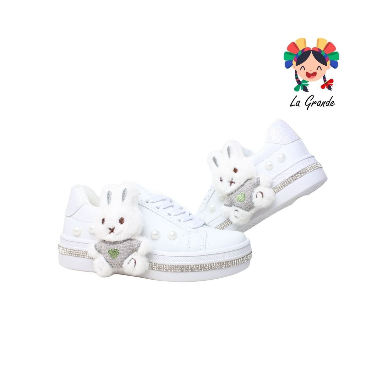 1906 FRIDAYS Blanco Blanco Sint Conejo Tenis Casual para Niña y Dama
