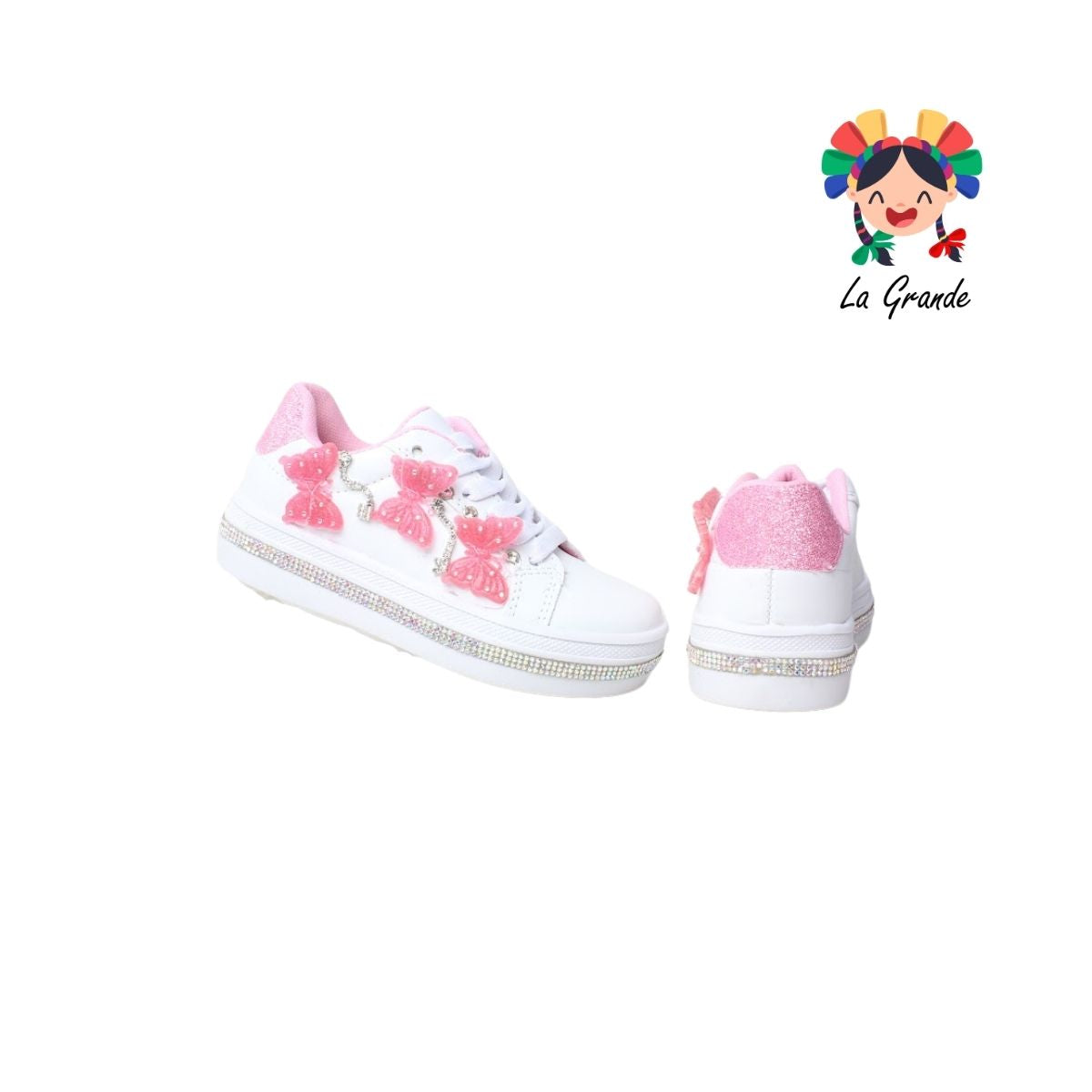 1910 FRIDAYS Blanco Rosa Tenis Casual para Niña