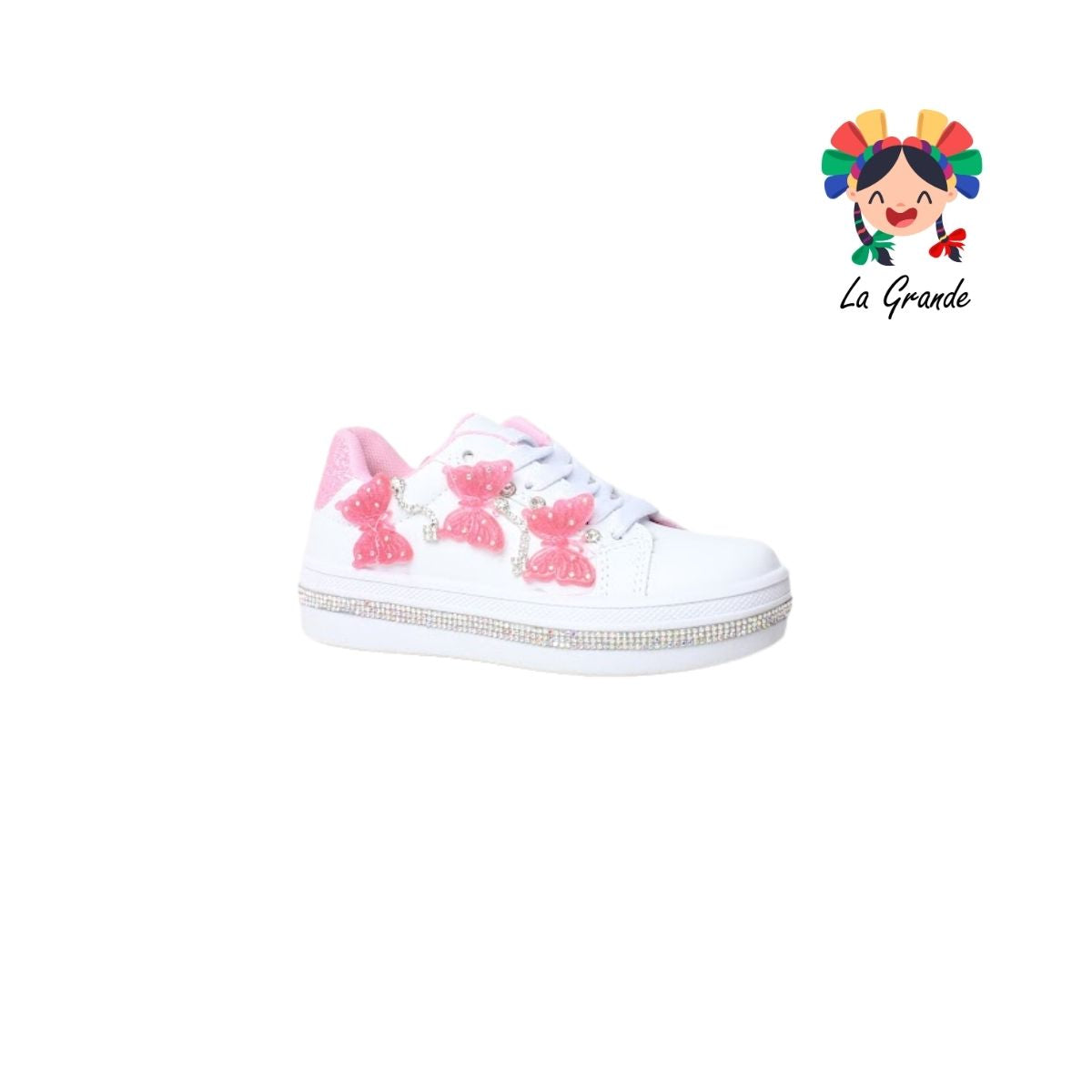 1910 FRIDAYS Blanco Rosa Tenis Casual para Niña