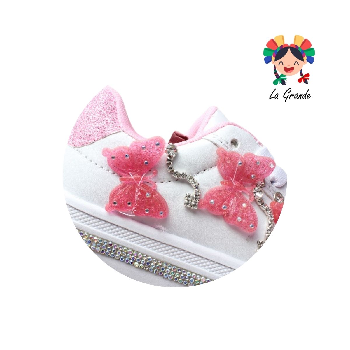 1910 FRIDAYS Blanco Rosa Tenis Casual para Niña