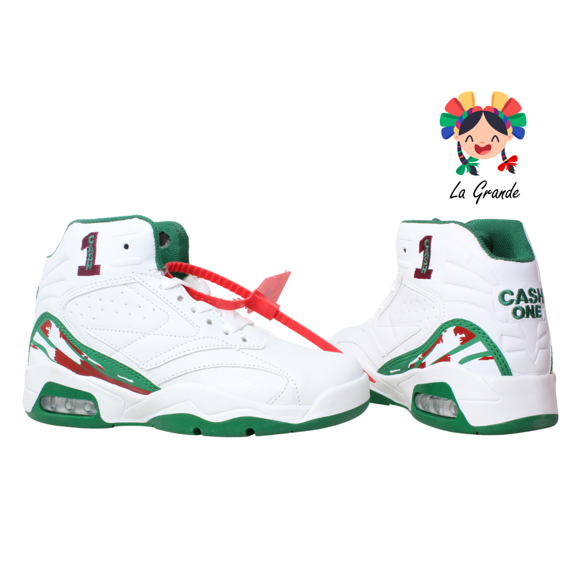 04 CASH ONE Blanco Verde Tenis Casual para Dama y Joven