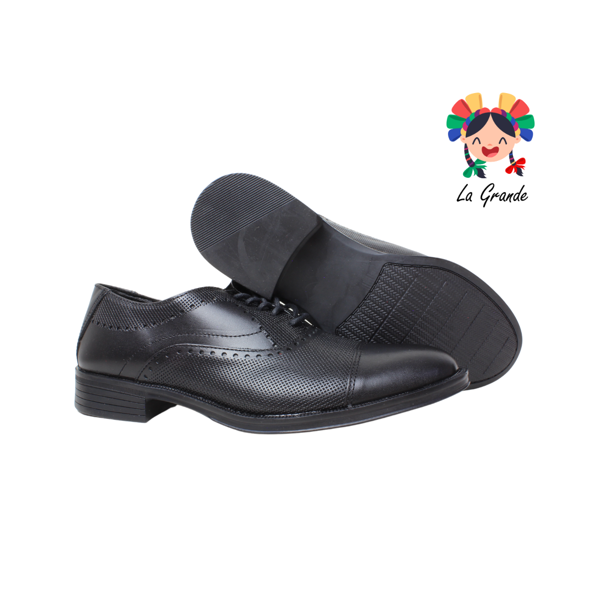 197 ROMANOS Negro Piel Zapato de Vestir para Caballero