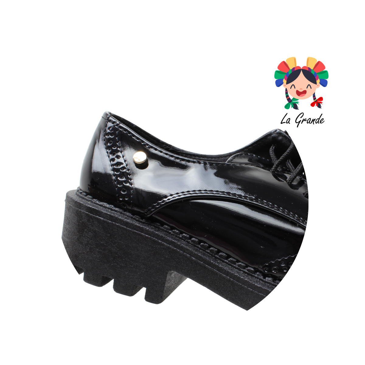1983 YUL Negro Charol Zapato Escolar para Dama
