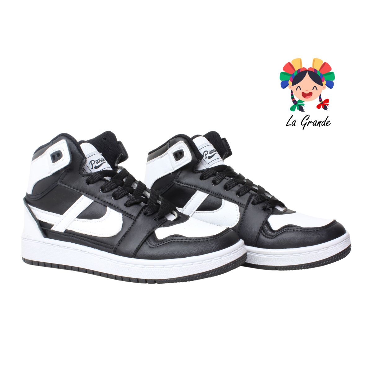 010900 PANAM Blanco Negro Napa Tenis Casual Original para Dama, Joven y Caballero