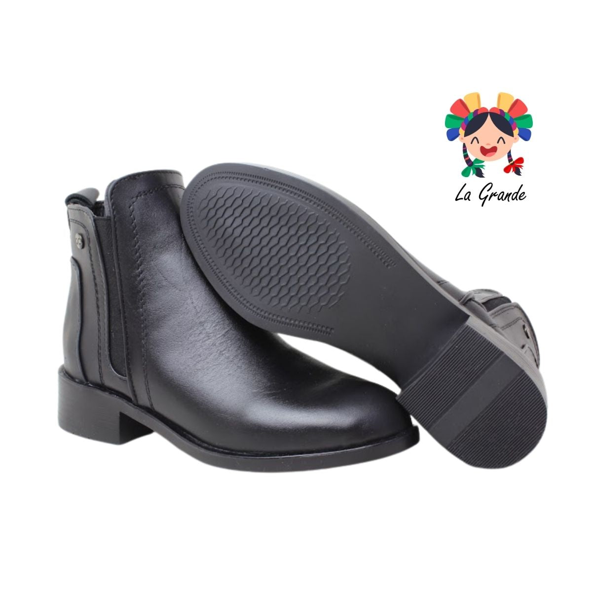 2000 AMPARO Negro Piel Bota para Dama