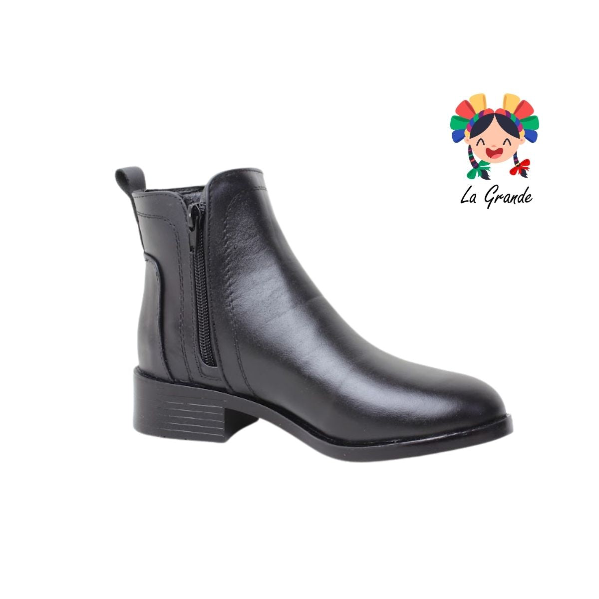 2000 AMPARO Negro Piel Bota para Dama