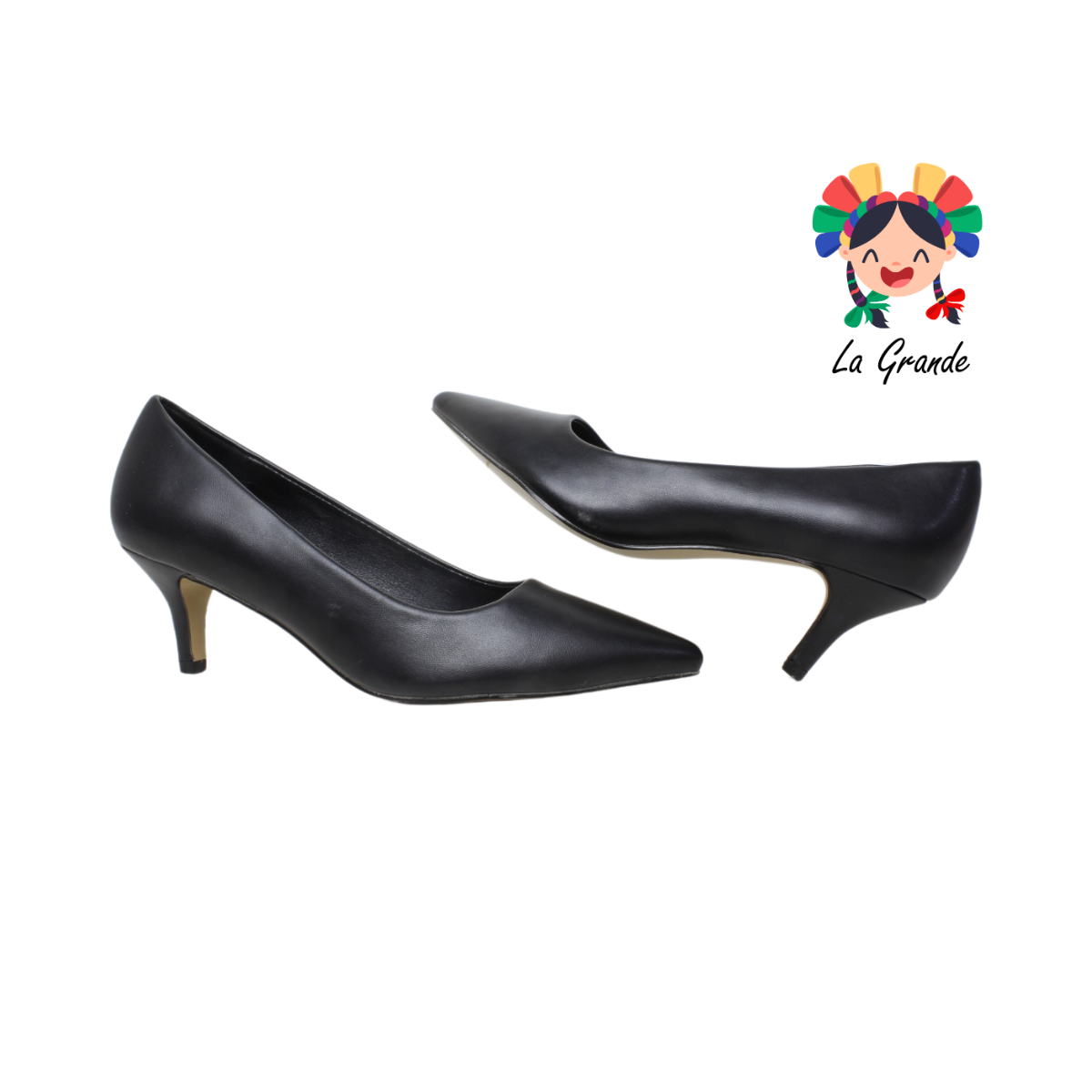 2004 YAELI FASHION Negro Zapatilla de Vestir con Tacón Delgado para Dama