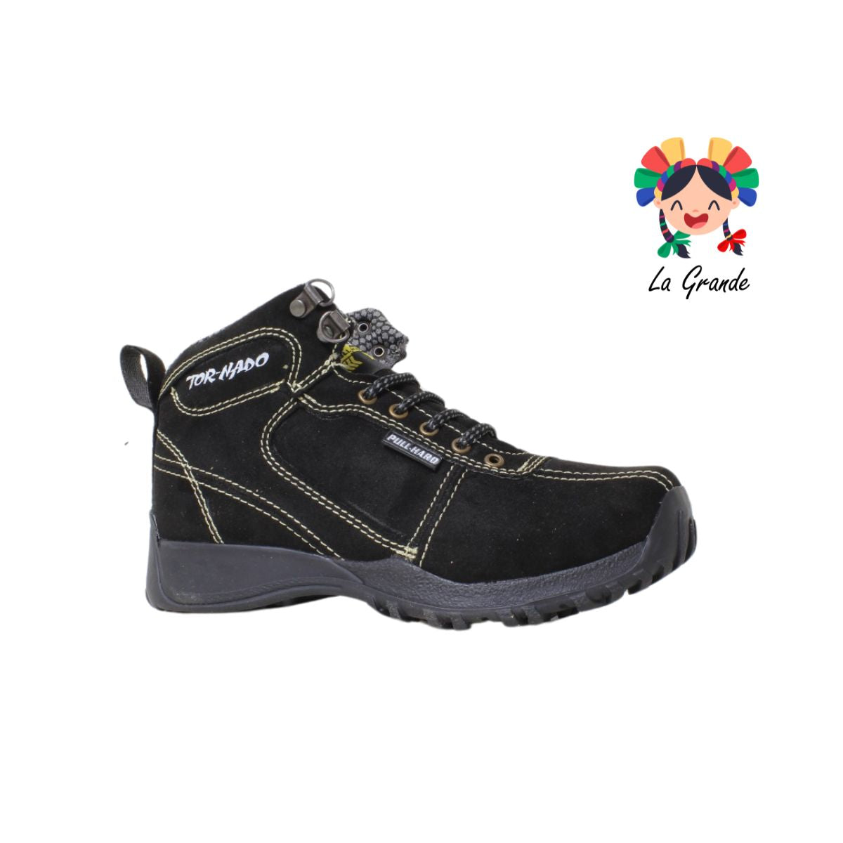 200 PULL HARD Negro Bota de Montaña para Dama y Joven