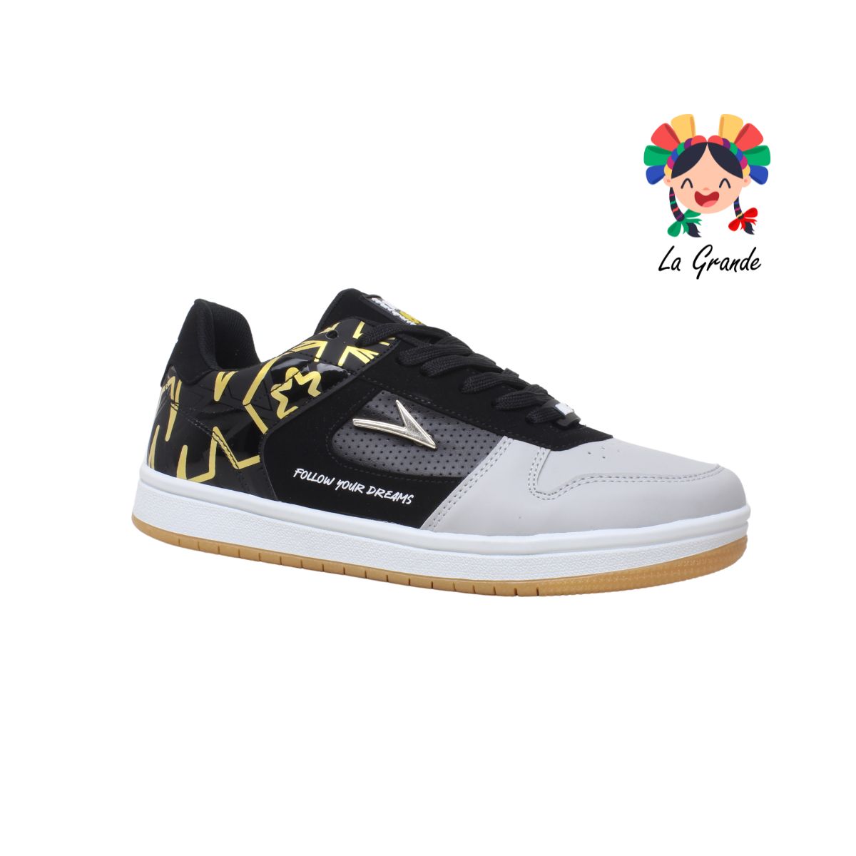 200 WALKQUIR Negro Gris Tenis Sint Casual para Caballero