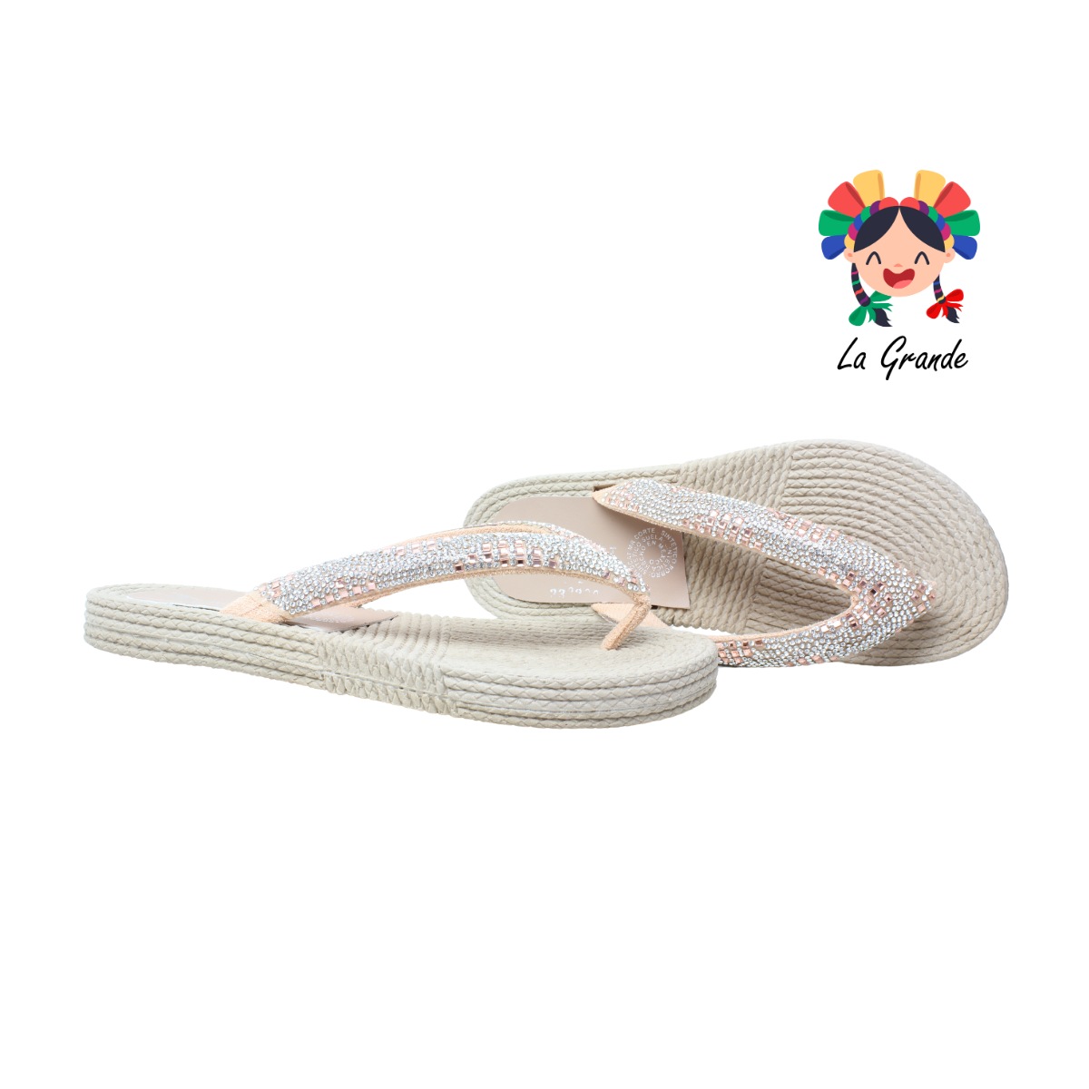 200 WILDCAT Oro Rosado Sandalia con Pedreria para Dama