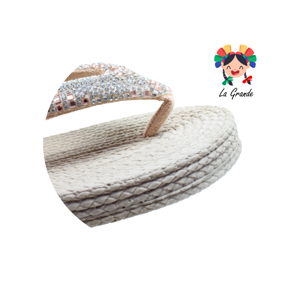 200 WILDCAT Oro Rosado Sandalia con Pedreria para Dama