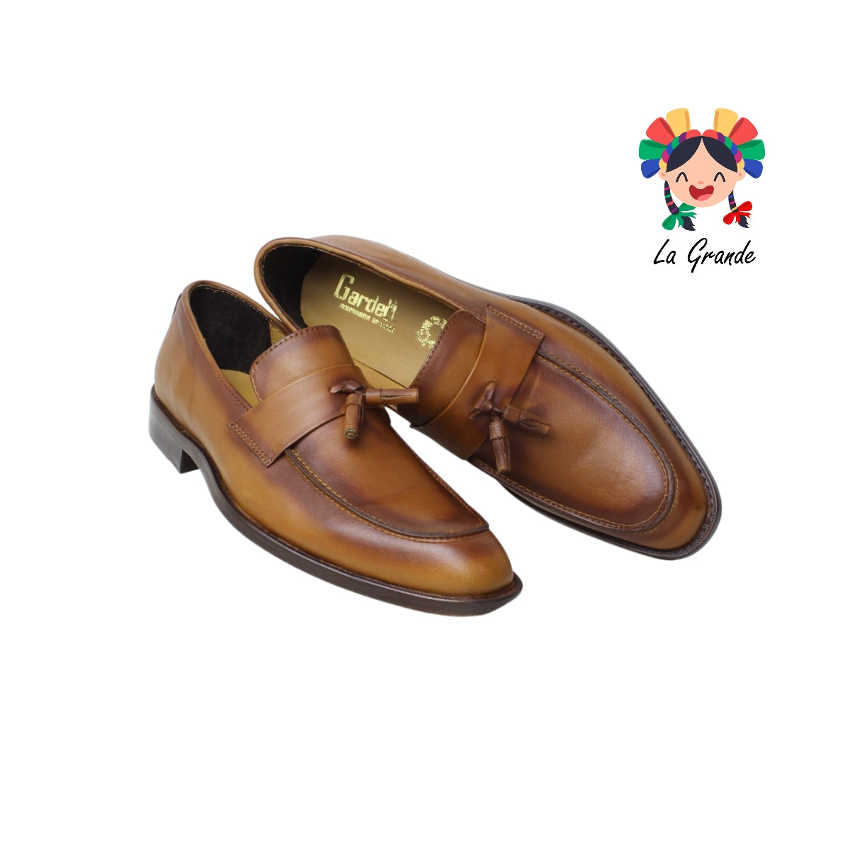 109 GARDEL Coñac Atanado Piel Zapato Mocasin para Caballero