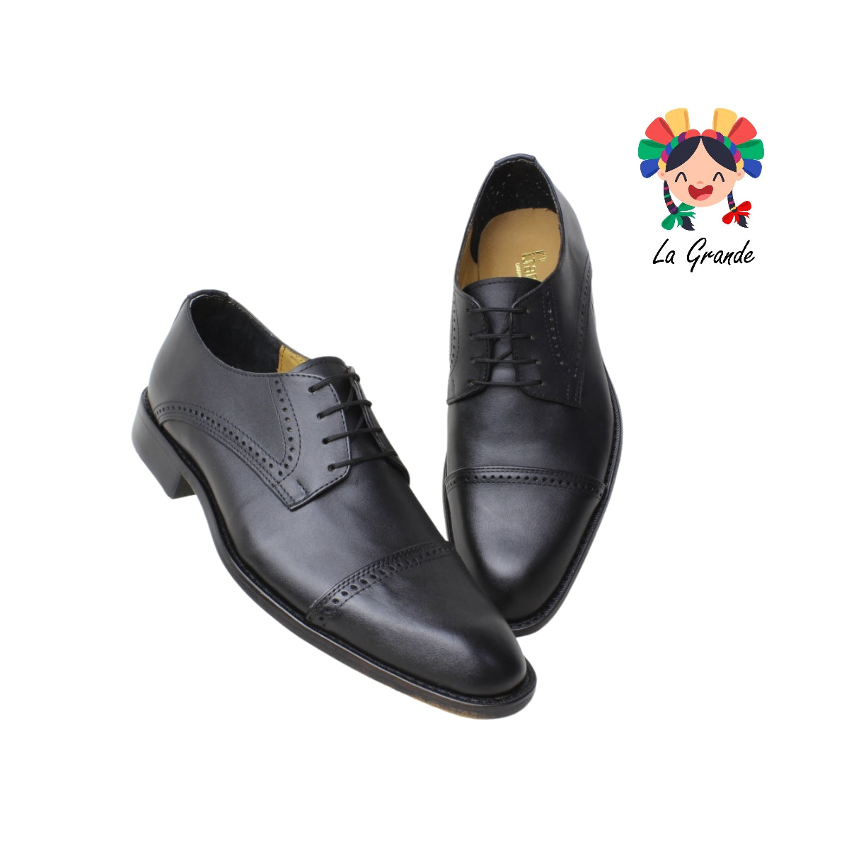 102 GARDEL Negro Piel Zapato de Vestir para Caballero