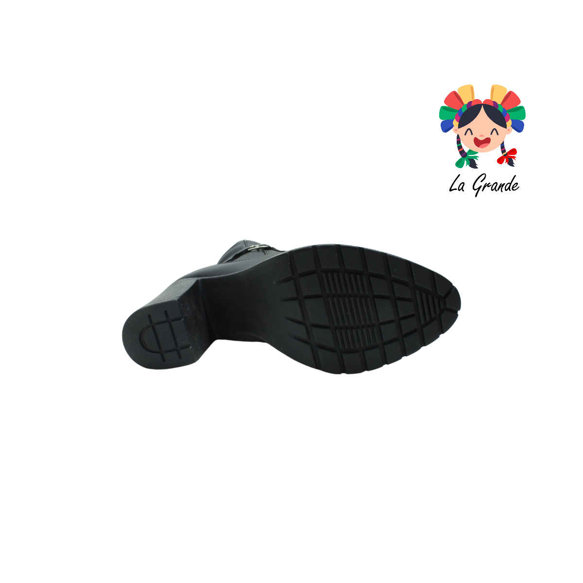 90425 DAVINA Negro Piel Bota Casual con Herraje para Dama