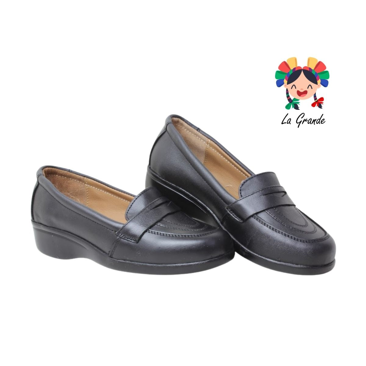 2033 MAXI CONFORT Negro Piel Zapato Casual para Dama
