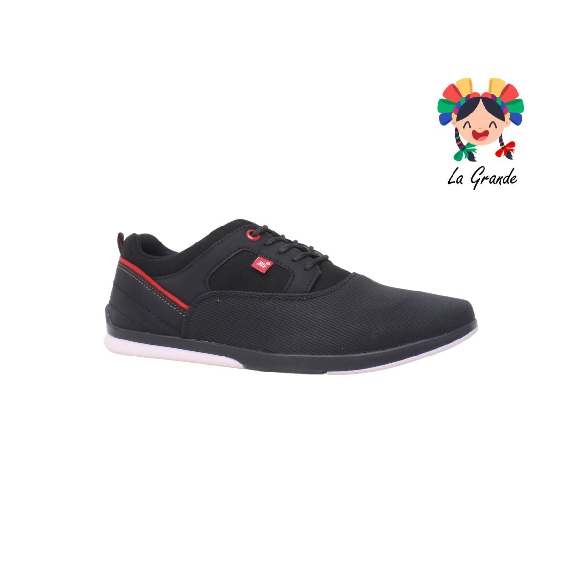 207 RODRISAN Negro Rojo Sint Volcano Zapato Casual para Niño, Joven y Caballero