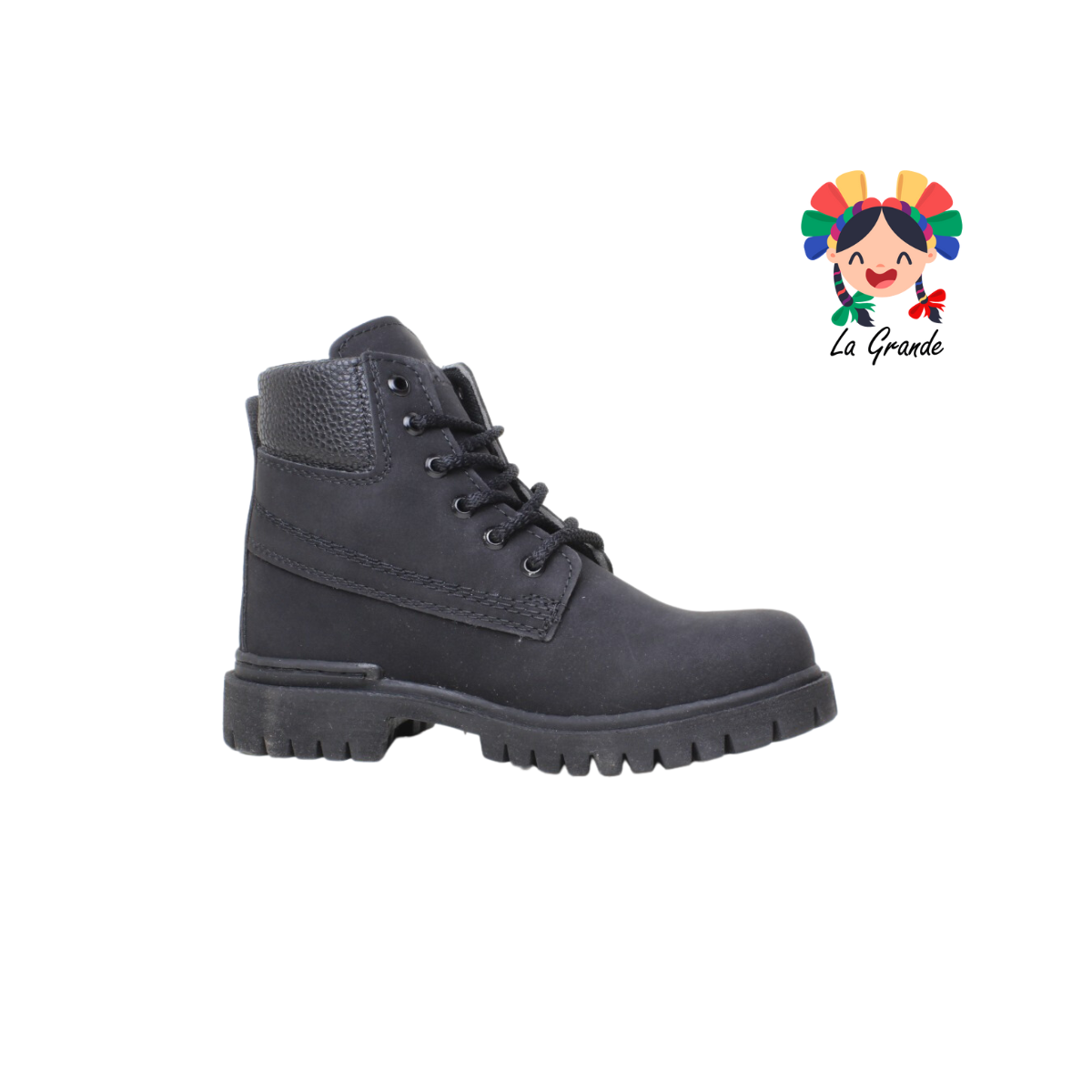 208 KOMANDER Negro Nobuck Bota Casual para Niño, Dama, Joven y Caballero