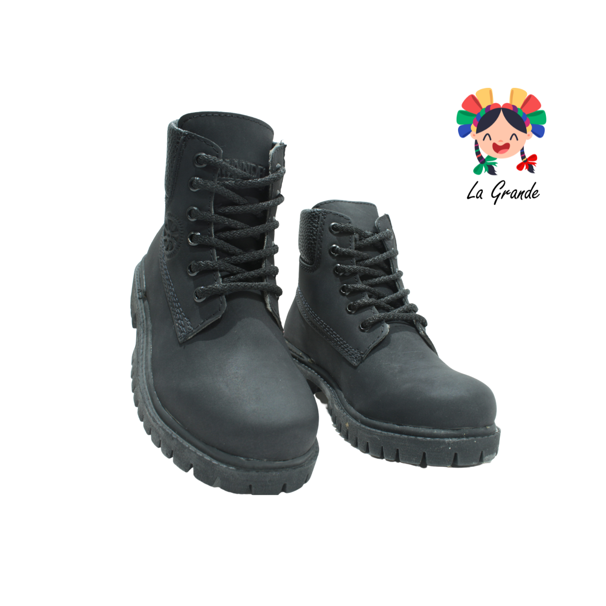 208 KOMANDER Negro Nobuck Bota Casual para Niño, Dama, Joven y Caballero