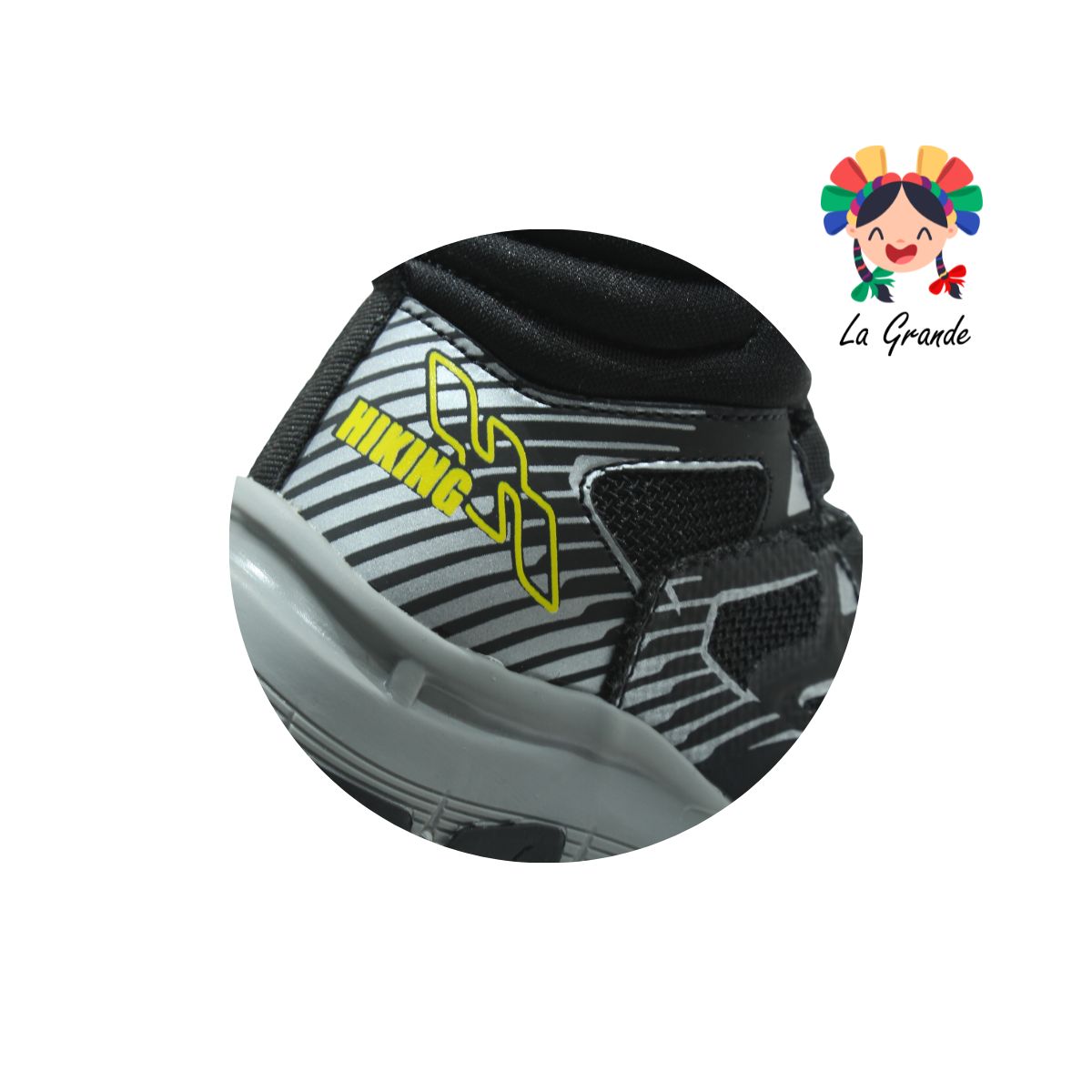 21230 YUYIN Negro Textil Bota de Montaña para Niño