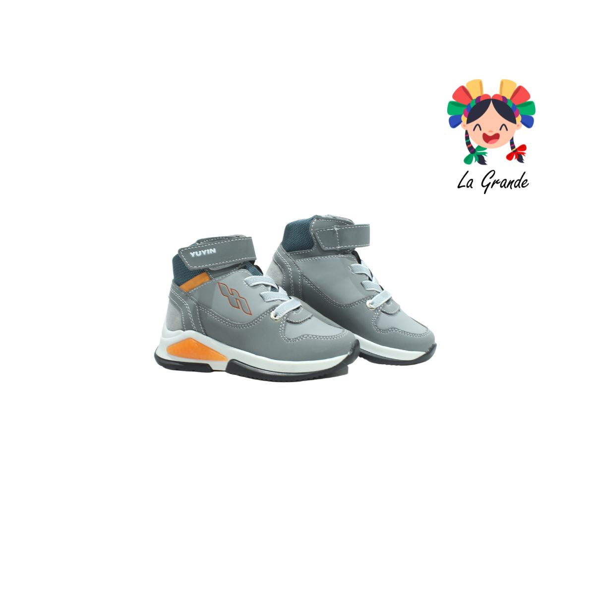 21241 YUYIN Gris Oxford Textil Tenis para Niño y Niña