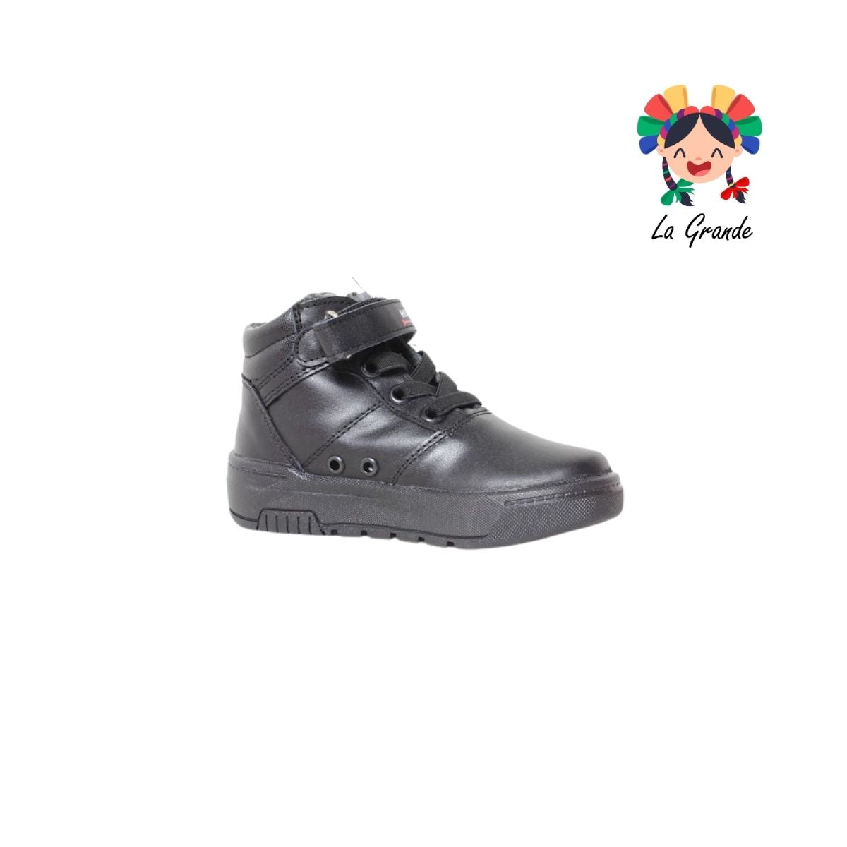 24352 YUYIN Negro Piel Zapato Escolar para Niño