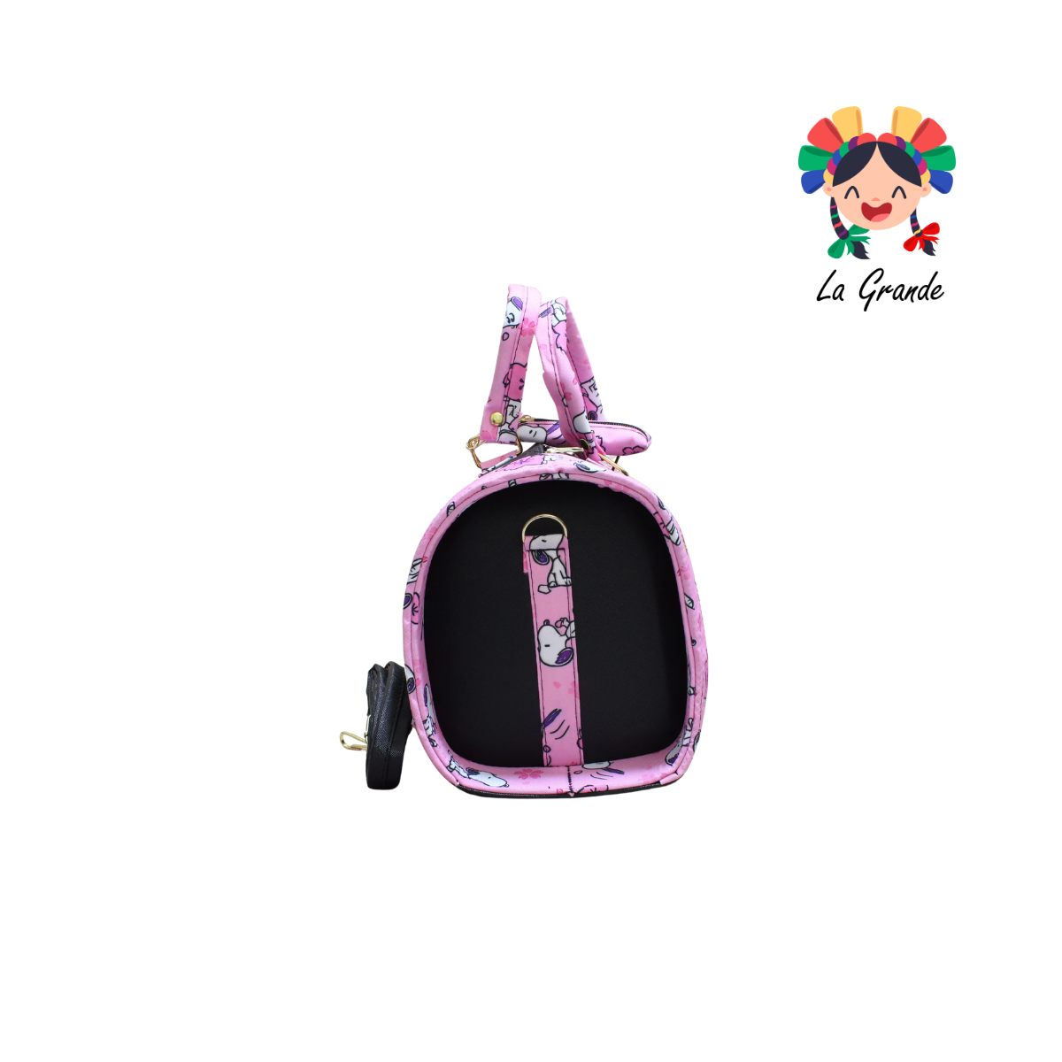 032 Perrito LUCCIANA Maleta Cuadrada En Color Ngo/Rosa Casual Para Dama