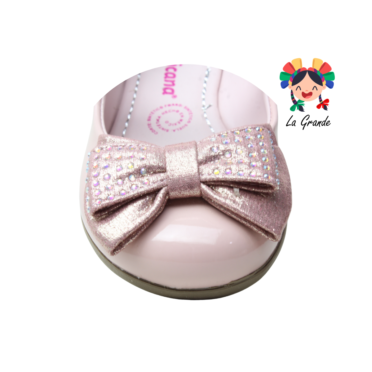 220001 TROPICANA Pelle Carne Charol Balerina para Niña