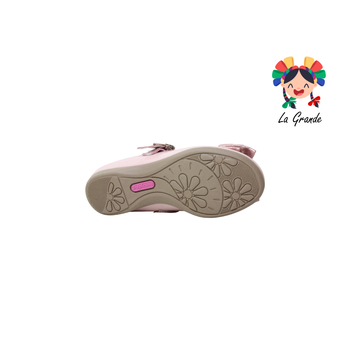 220001 TROPICANA Pelle Carne Charol Balerina para Niña