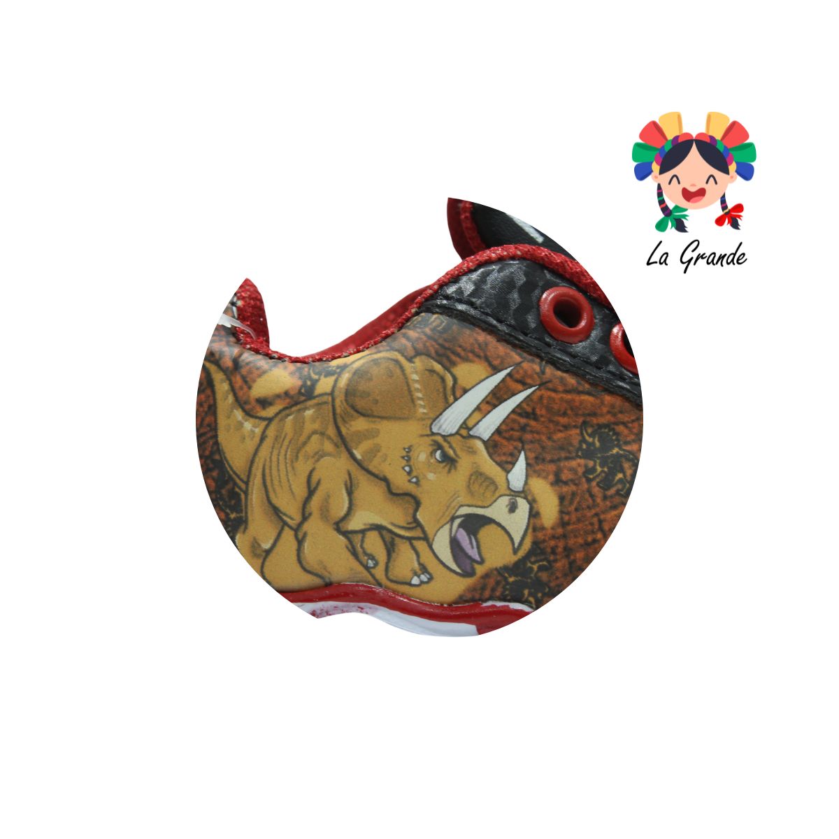 22011 ROJO ARANDANO Rojo Negro Tenis Casual con Luz Led para Bebé