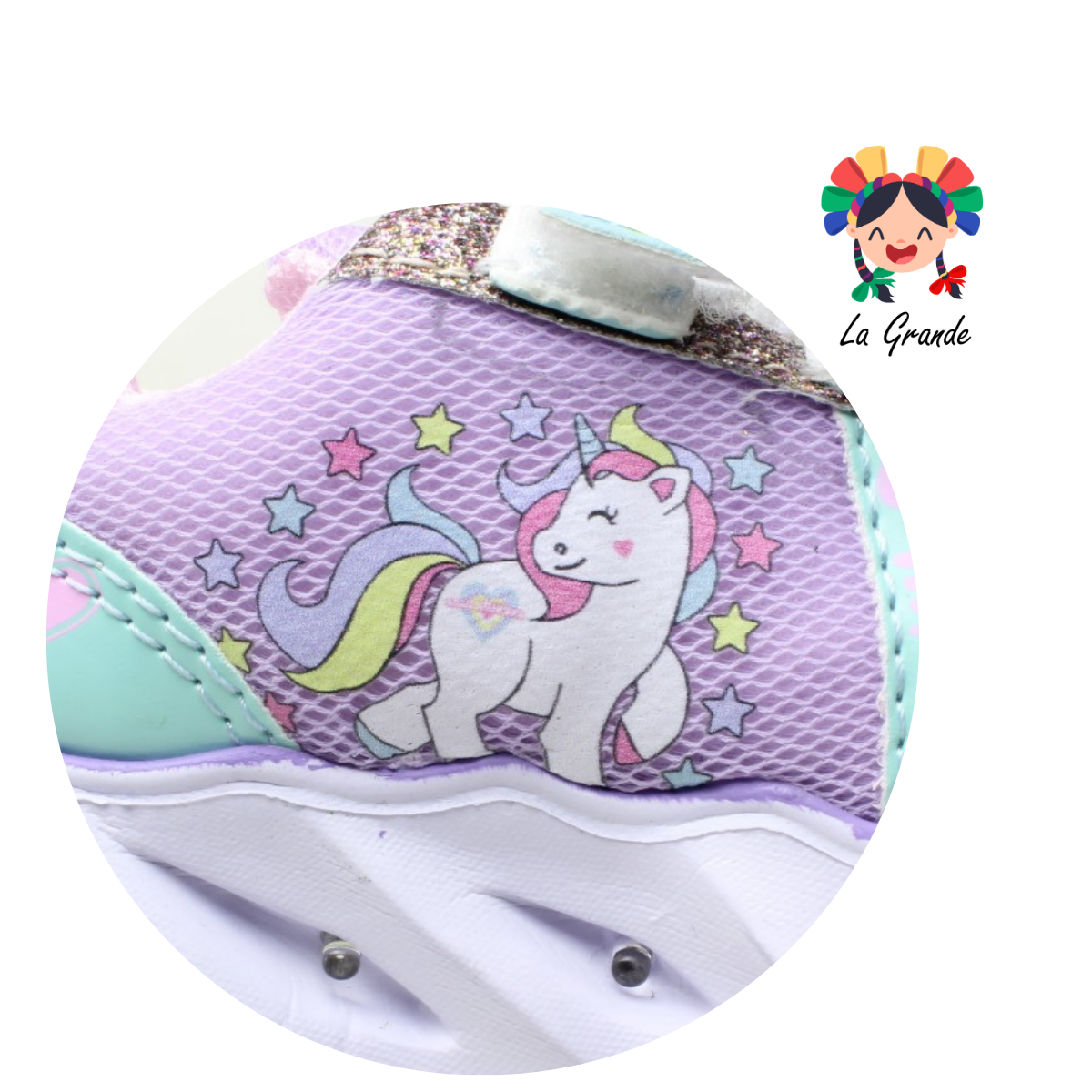 22019 ROJO ARANDANO Lila Menta Sint Tenis Casual Con Luz Led para Niña